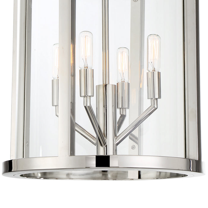 Crystorama DEV-B8004-PN Four Light Mini Chandelier, Polished Nickel