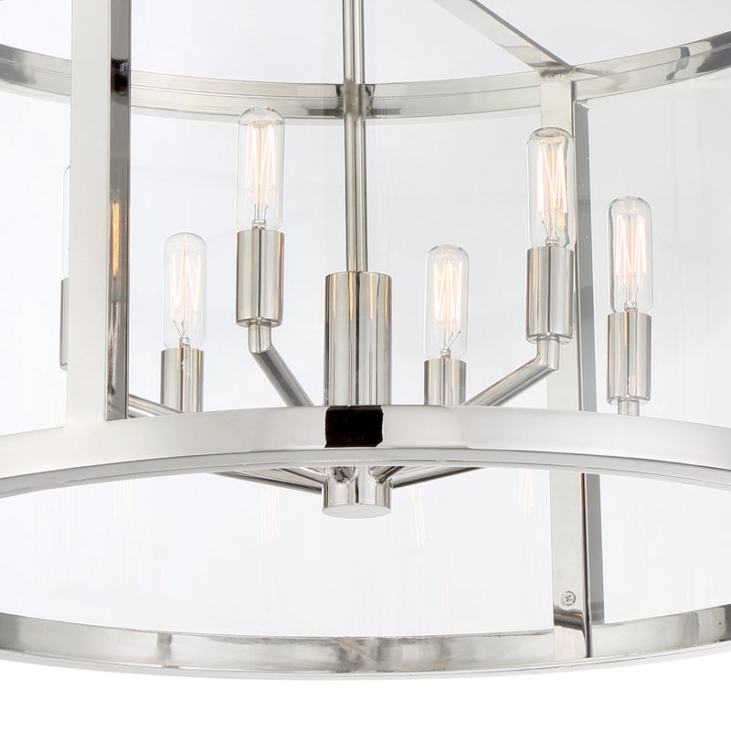 Crystorama DEV-B8066-PN Six Light Chandelier, Polished Nickel