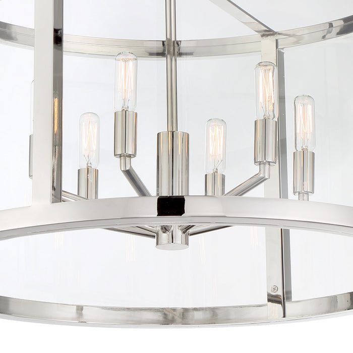 Crystorama DEV-B8066-PN Six Light Chandelier, Polished Nickel