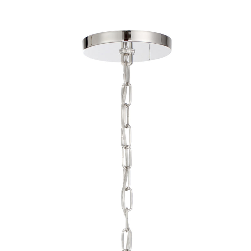 Crystorama DEV-B8066-PN Six Light Chandelier, Polished Nickel
