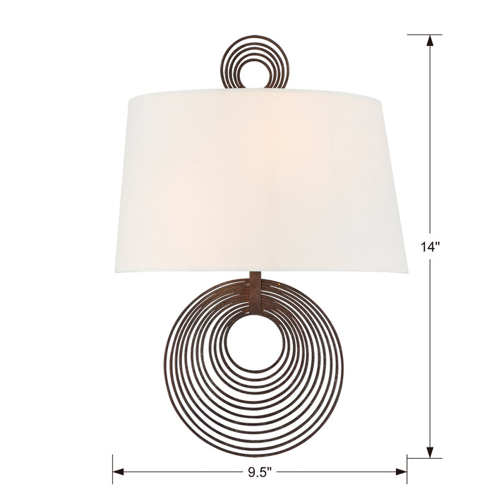 Crystorama DOR-B7702-FB Two Light Wall Sconce, Forged Bronze