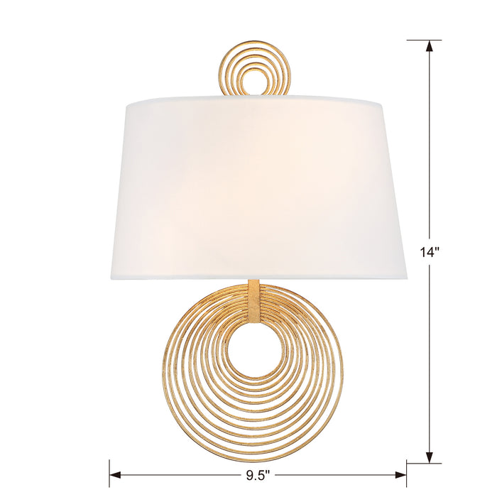 Crystorama DOR-B7702-RG Two Light Wall Sconce, Renaissance Gold