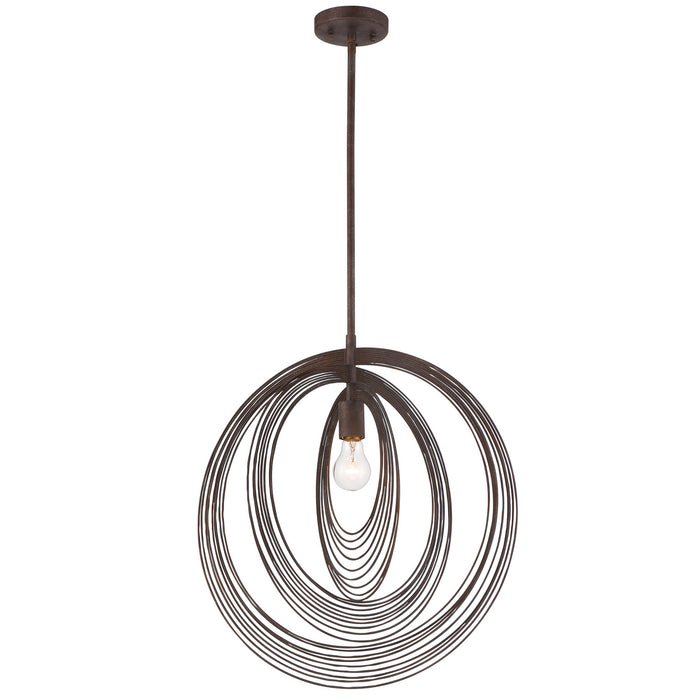 Crystorama DOR-B7711-FB One Light Pendant, Forged Bronze