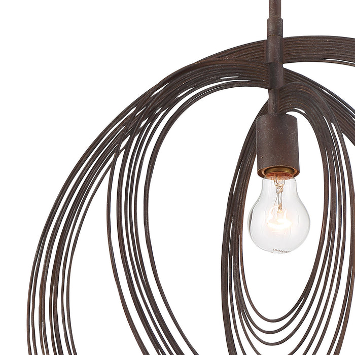 Crystorama DOR-B7711-FB One Light Pendant, Forged Bronze