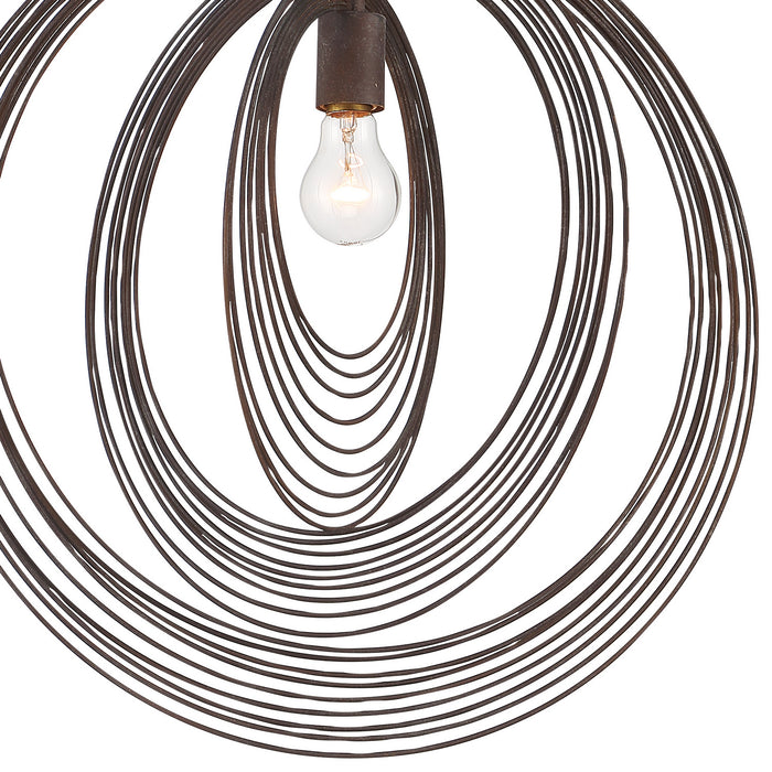 Crystorama DOR-B7711-FB One Light Pendant, Forged Bronze