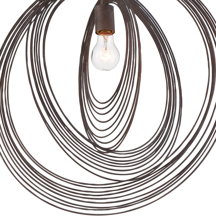 Crystorama DOR-B7711-FB One Light Pendant, Forged Bronze