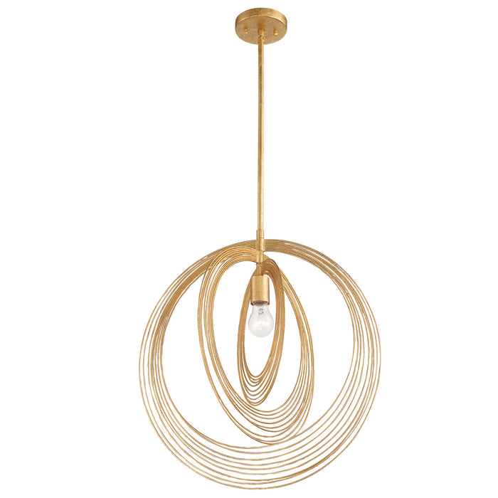 Crystorama DOR-B7711-RG One Light Pendant, Renaissance Gold