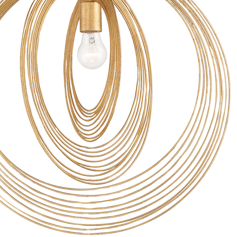 Crystorama DOR-B7711-RG One Light Pendant, Renaissance Gold