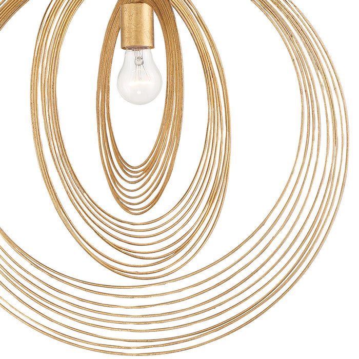 Crystorama DOR-B7711-RG One Light Pendant, Renaissance Gold