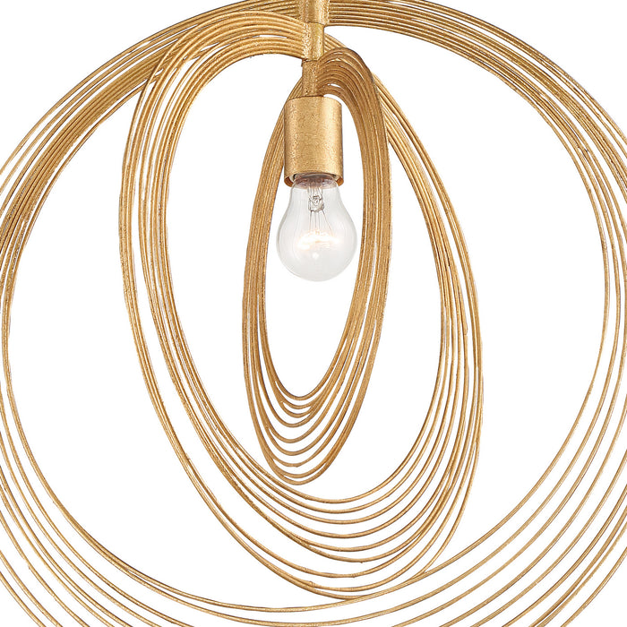 Crystorama DOR-B7711-RG One Light Pendant, Renaissance Gold