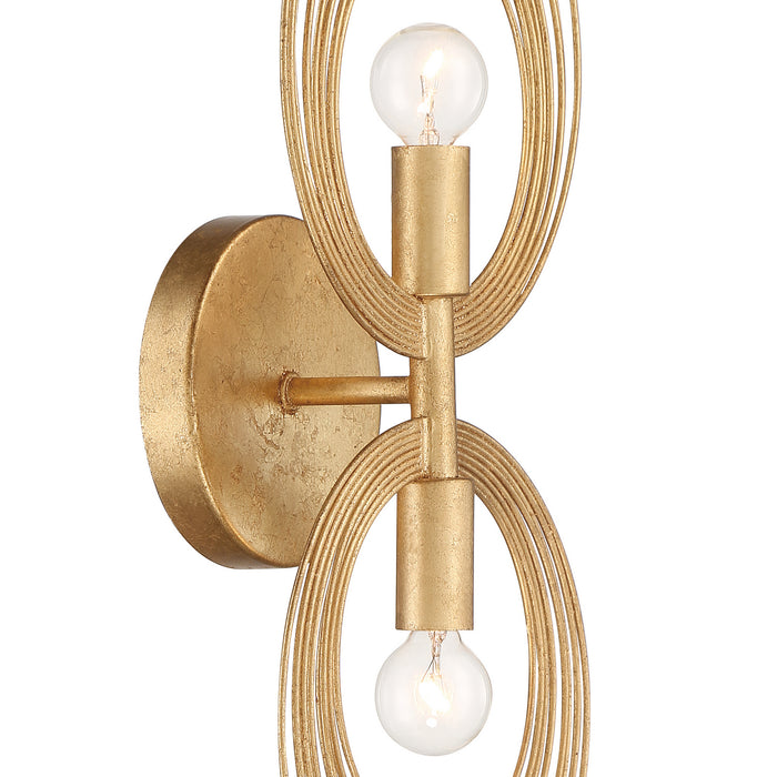 Crystorama DOR-B7722-RG Two Light Wall Sconce, Renaissance Gold