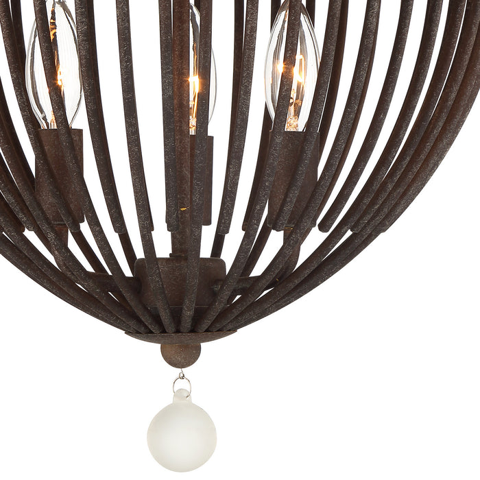 Crystorama DUV-620-FB Three Light Flush Mount, Forged Bronze