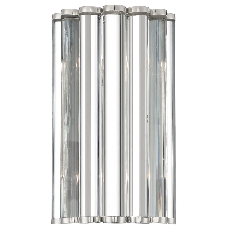 Crystorama ELL-B3002-PN Two Light Wall Sconce, Polished Nickel