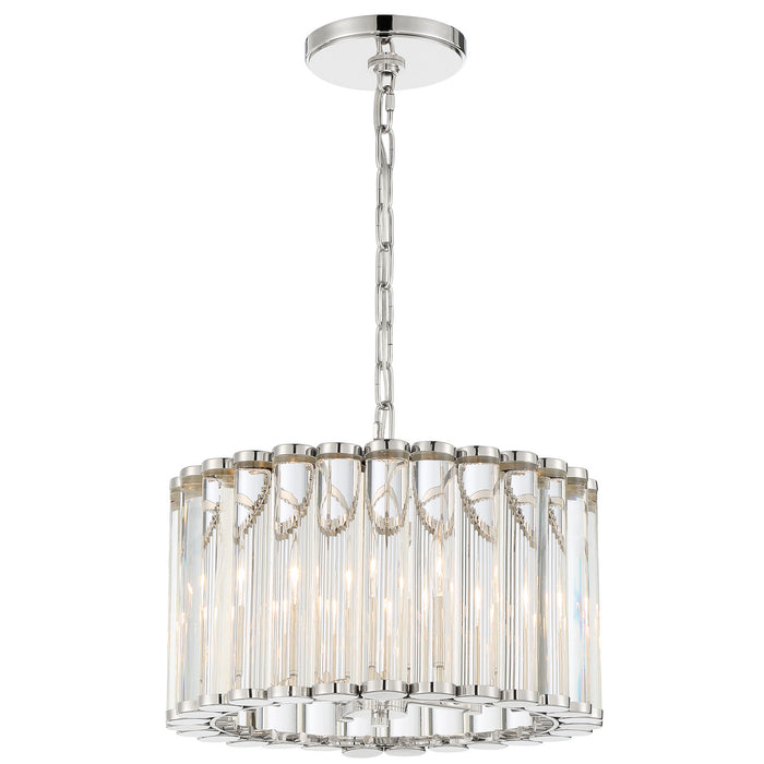 Crystorama ELL-B3004-PN Four Light Pendant, Polished Nickel