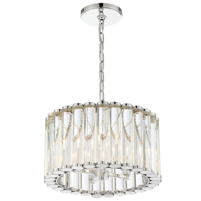 Crystorama ELL-B3004-PN Four Light Pendant, Polished Nickel