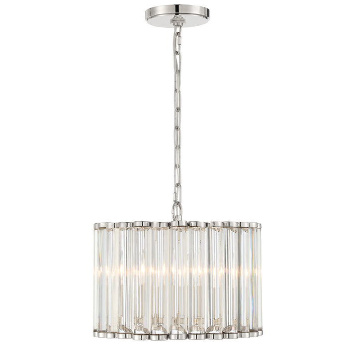 Crystorama ELL-B3004-PN Four Light Pendant, Polished Nickel