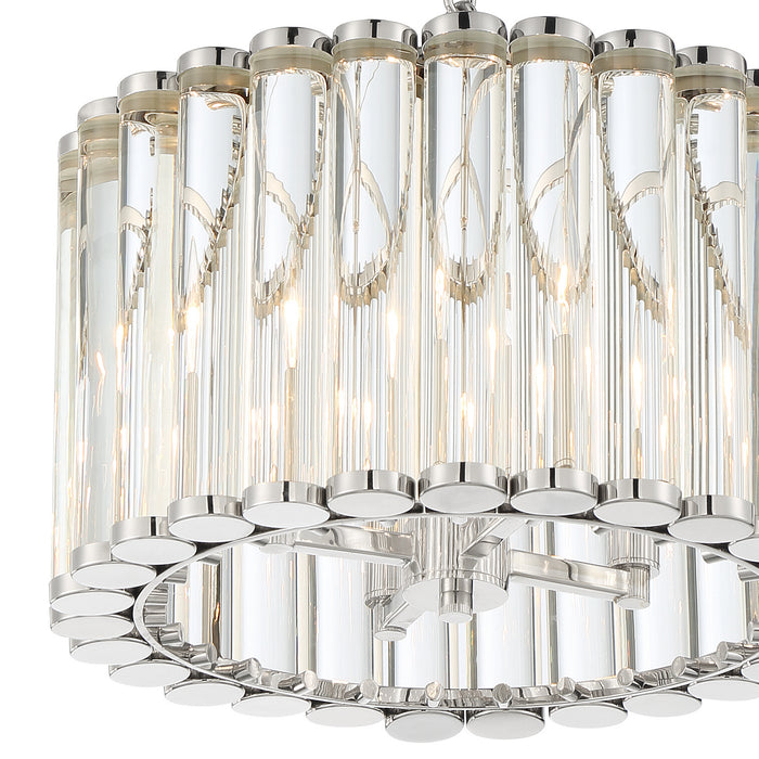 Crystorama ELL-B3004-PN Four Light Pendant, Polished Nickel