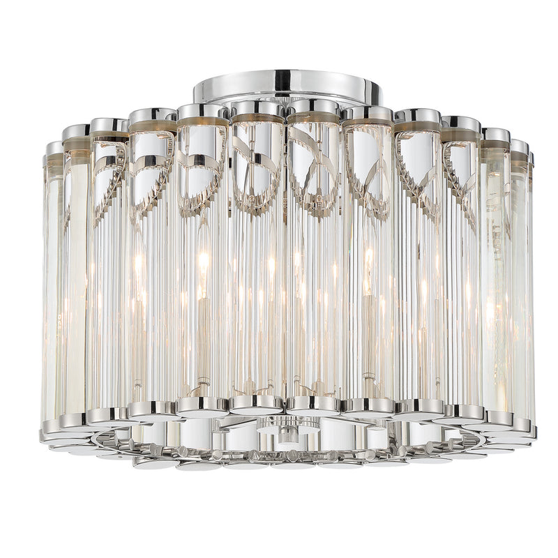 Crystorama ELL-B3004-PN_CEILING Four Light Semi Flush Mount, Polished Nickel