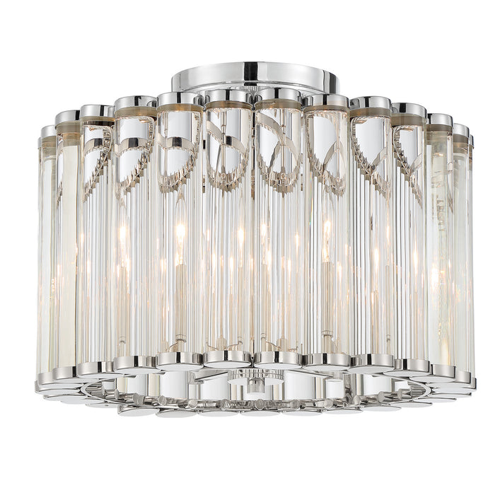 Crystorama ELL-B3004-PN_CEILING Four Light Semi Flush Mount, Polished Nickel