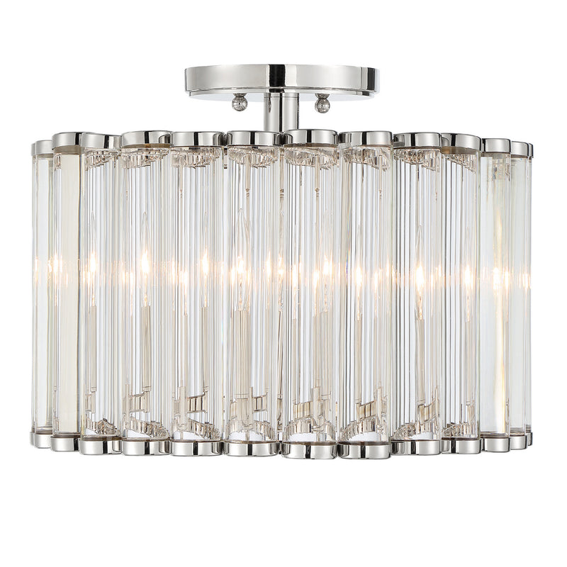 Crystorama ELL-B3004-PN_CEILING Four Light Semi Flush Mount, Polished Nickel