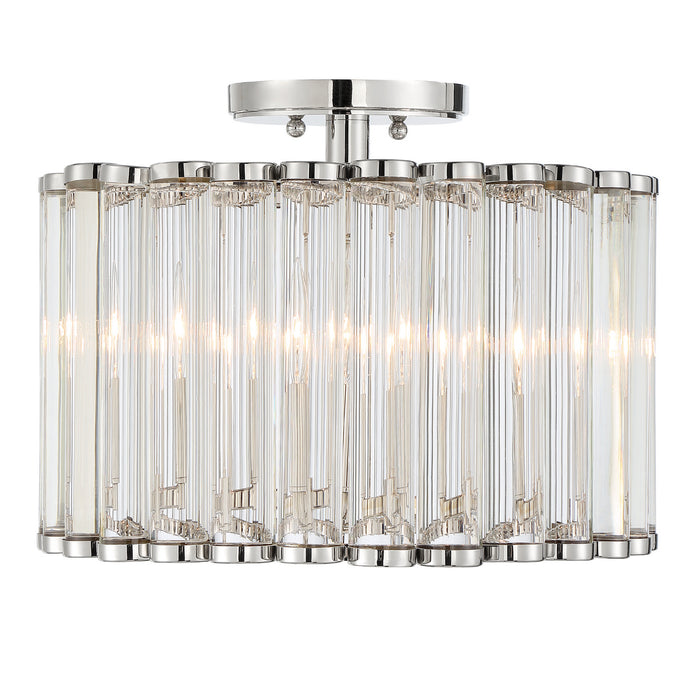 Crystorama ELL-B3004-PN_CEILING Four Light Semi Flush Mount, Polished Nickel