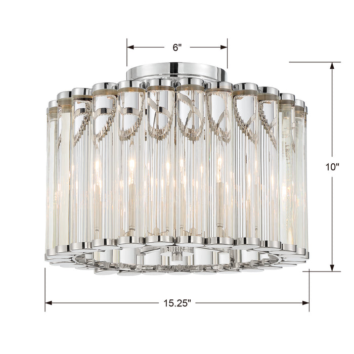 Crystorama ELL-B3004-PN_CEILING Four Light Semi Flush Mount, Polished Nickel