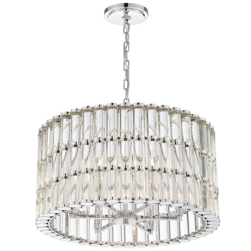 Crystorama ELL-B3006-PN Six Light Chandelier, Polished Nickel