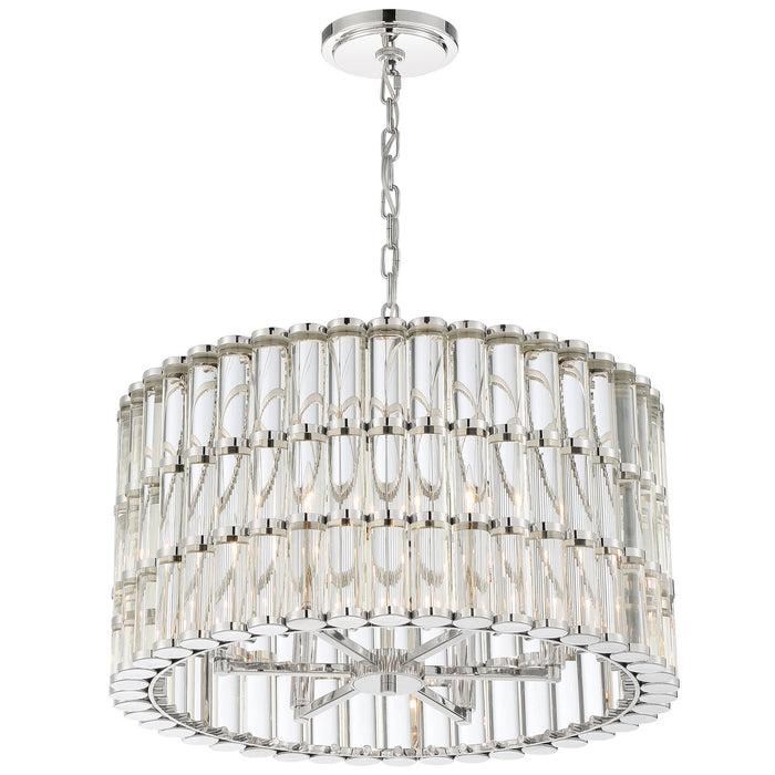 Crystorama ELL-B3006-PN Six Light Chandelier, Polished Nickel