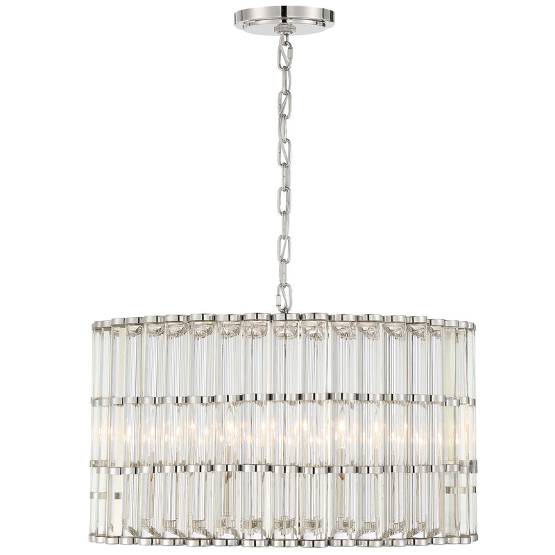 Crystorama ELL-B3006-PN Six Light Chandelier, Polished Nickel