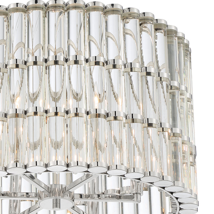 Crystorama ELL-B3006-PN Six Light Chandelier, Polished Nickel