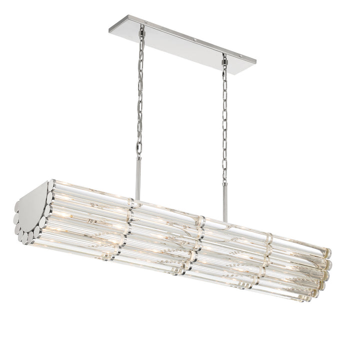 Crystorama ELL-B3007-PN Six Light Chandelier, Polished Nickel