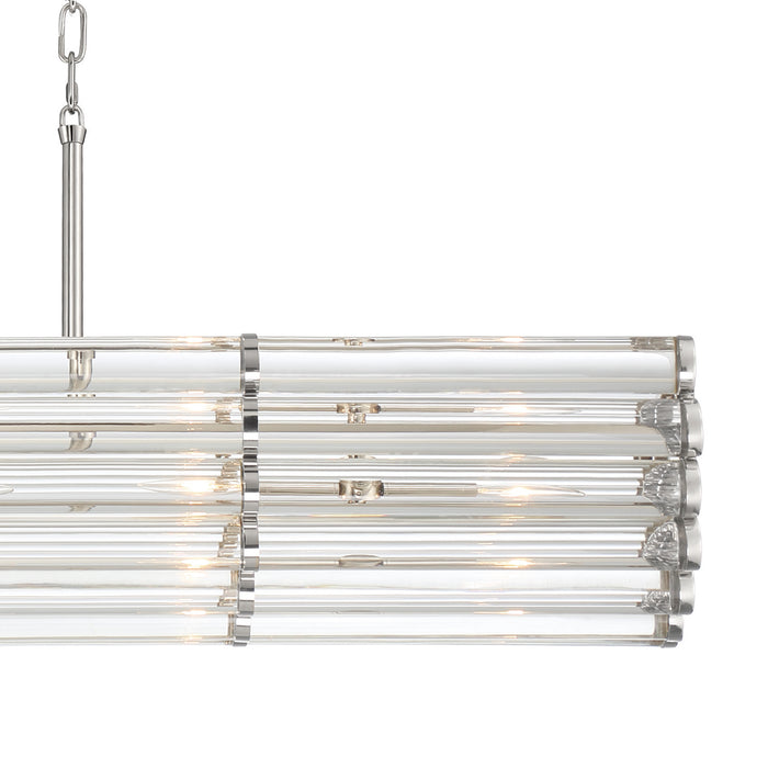 Crystorama ELL-B3007-PN Six Light Chandelier, Polished Nickel