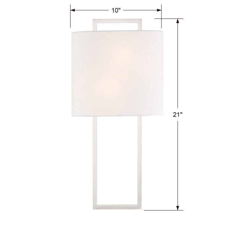 Crystorama FRE-422-PN Two Light Wall Sconce, Polished Nickel