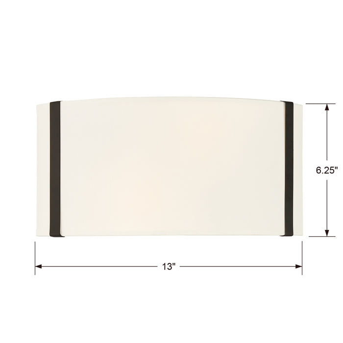 Crystorama FUL-902-BK Two Light Wall Sconce, Black