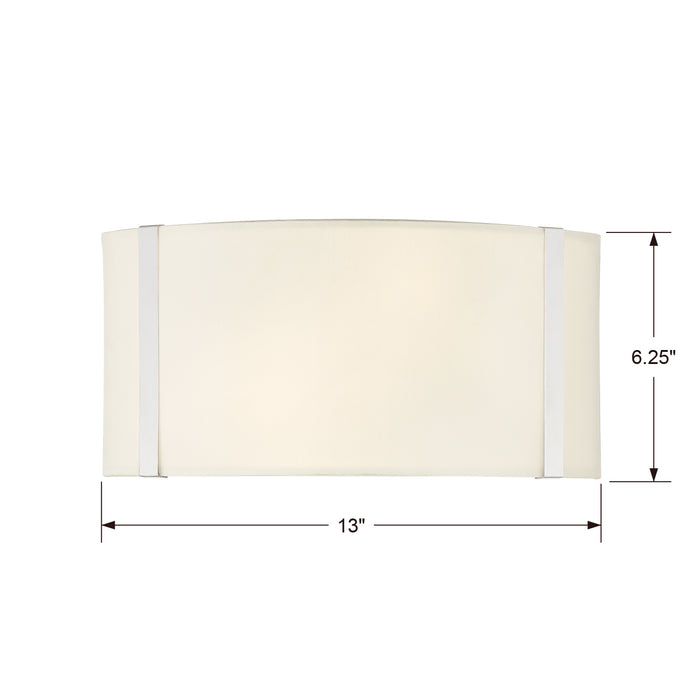 Crystorama FUL-902-PN Two Light Wall Sconce, Polished Nickel