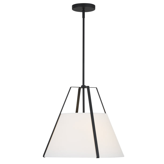 Crystorama FUL-904-BK Three Light Pendant, Black