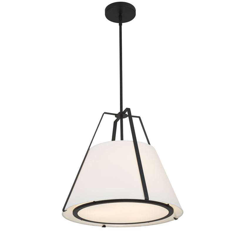 Crystorama FUL-904-BK Three Light Pendant, Black