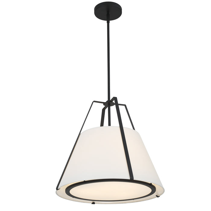 Crystorama FUL-904-BK Three Light Pendant, Black