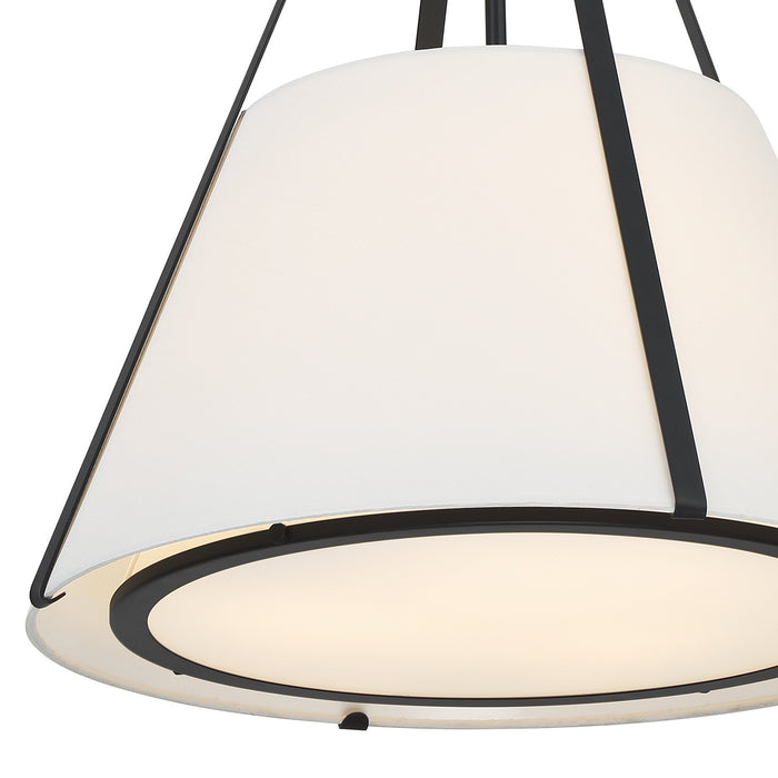Crystorama FUL-904-BK Three Light Pendant, Black