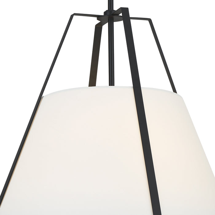 Crystorama FUL-904-BK Three Light Pendant, Black