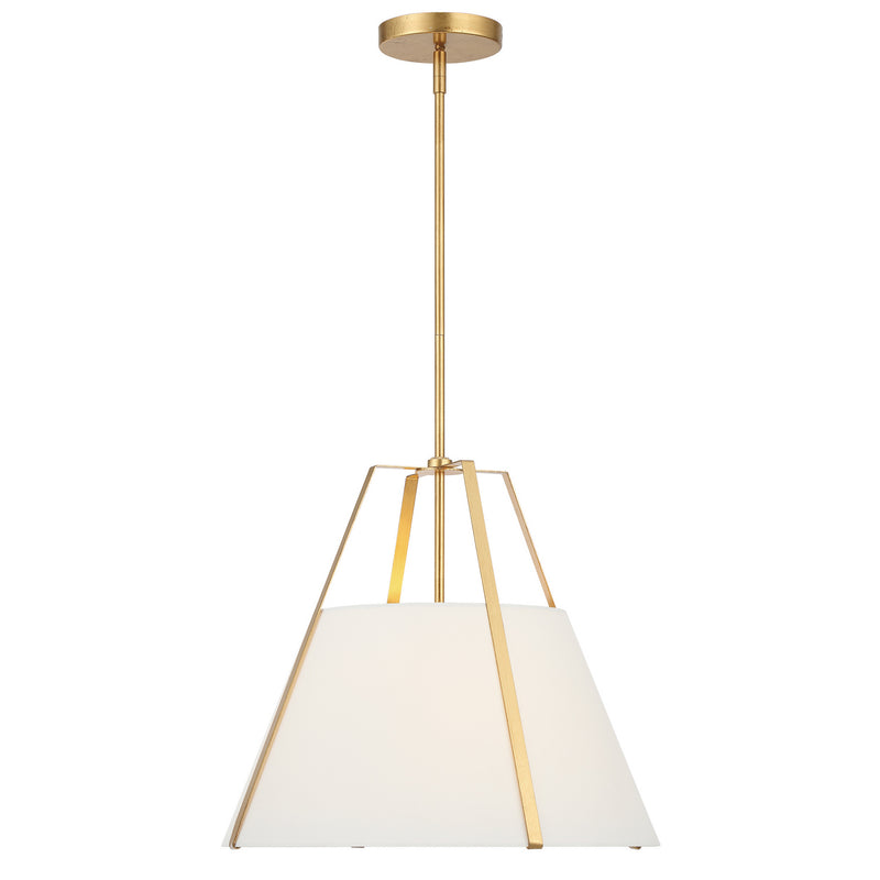 Crystorama FUL-904-GA Three Light Pendant, Antique Gold