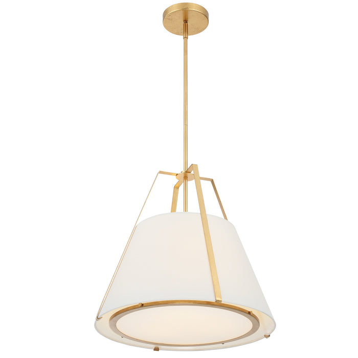 Crystorama FUL-904-GA Three Light Pendant, Antique Gold