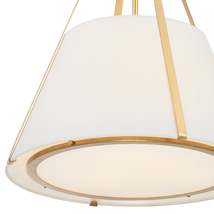 Crystorama FUL-904-GA Three Light Pendant, Antique Gold