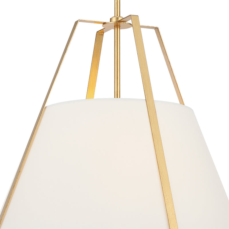 Crystorama FUL-904-GA Three Light Pendant, Antique Gold