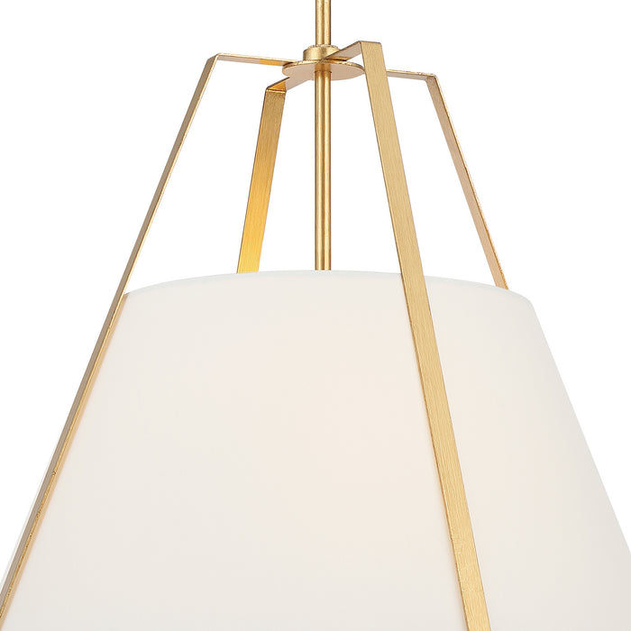 Crystorama FUL-904-GA Three Light Pendant, Antique Gold
