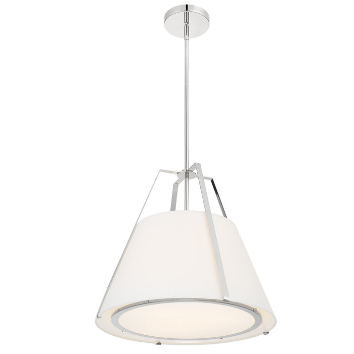 Crystorama FUL-904-PN Three Light Pendant, Polished Nickel