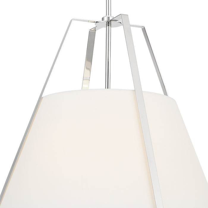 Crystorama FUL-904-PN Three Light Pendant, Polished Nickel