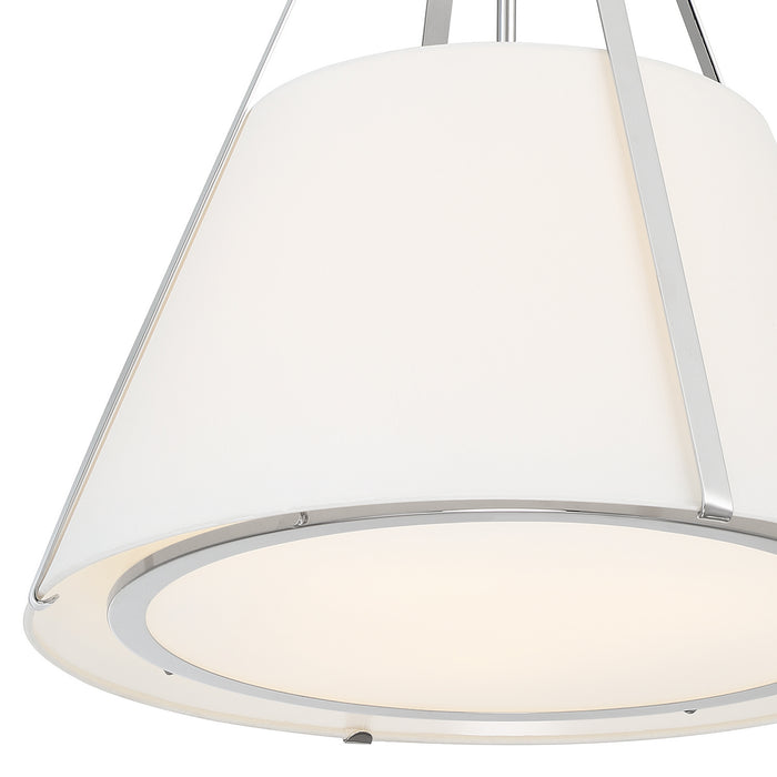 Crystorama FUL-904-PN Three Light Pendant, Polished Nickel
