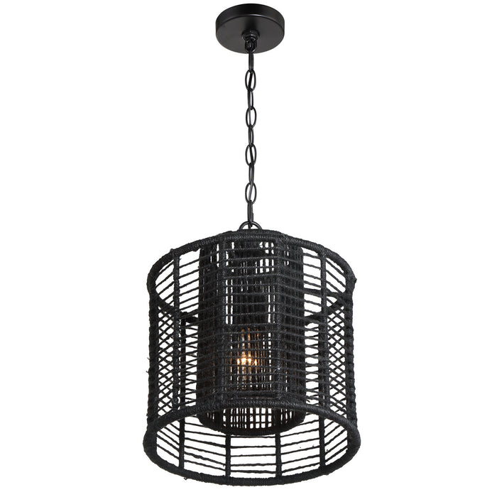 Crystorama JAY-A5001-MK One Light Pendant, Matte Black