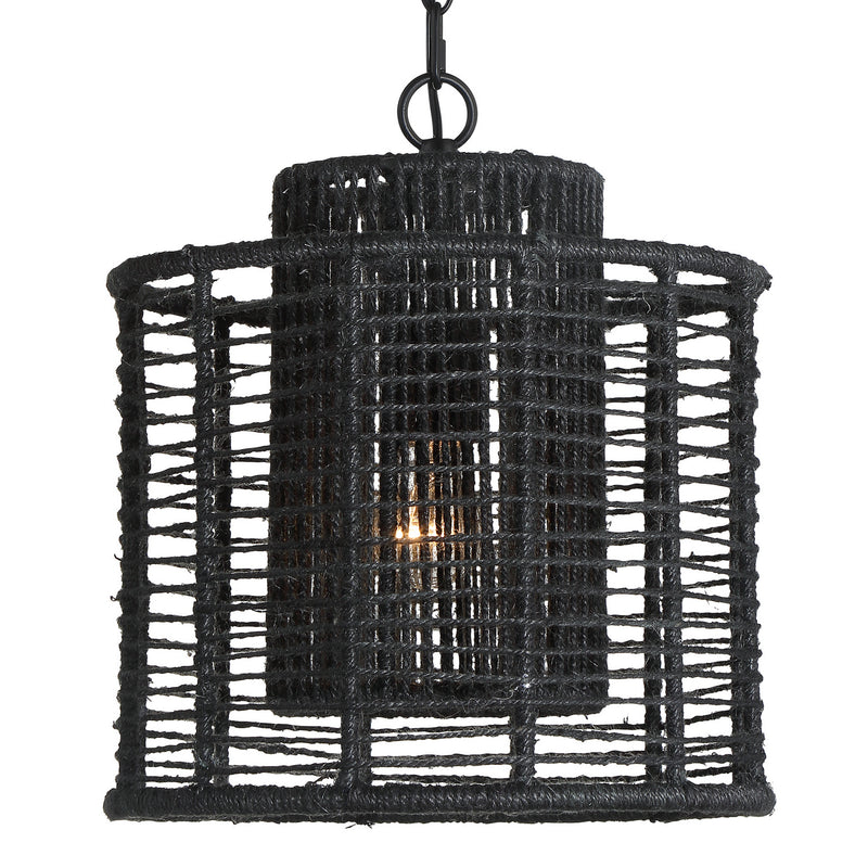Crystorama JAY-A5001-MK One Light Pendant, Matte Black